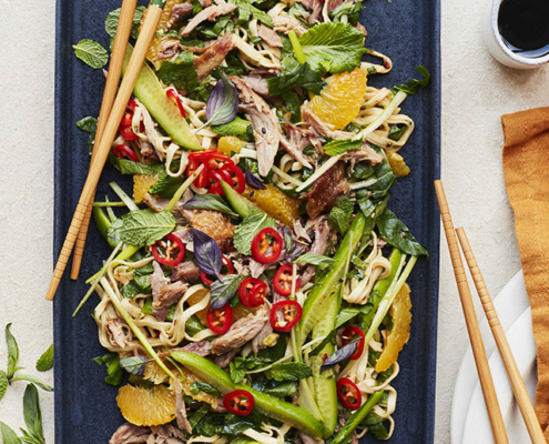 Duck and Orange Sesame Noodle Salad