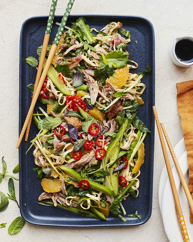 Duck and Orange Sesame Noodle Salad